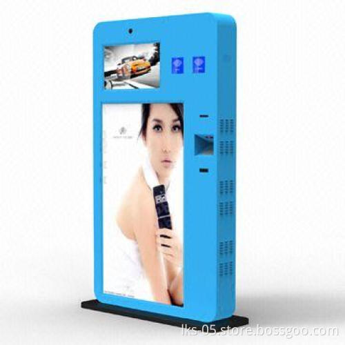 Floor standing advertising screen kiosk with 55 inches big screen for malls lobby
